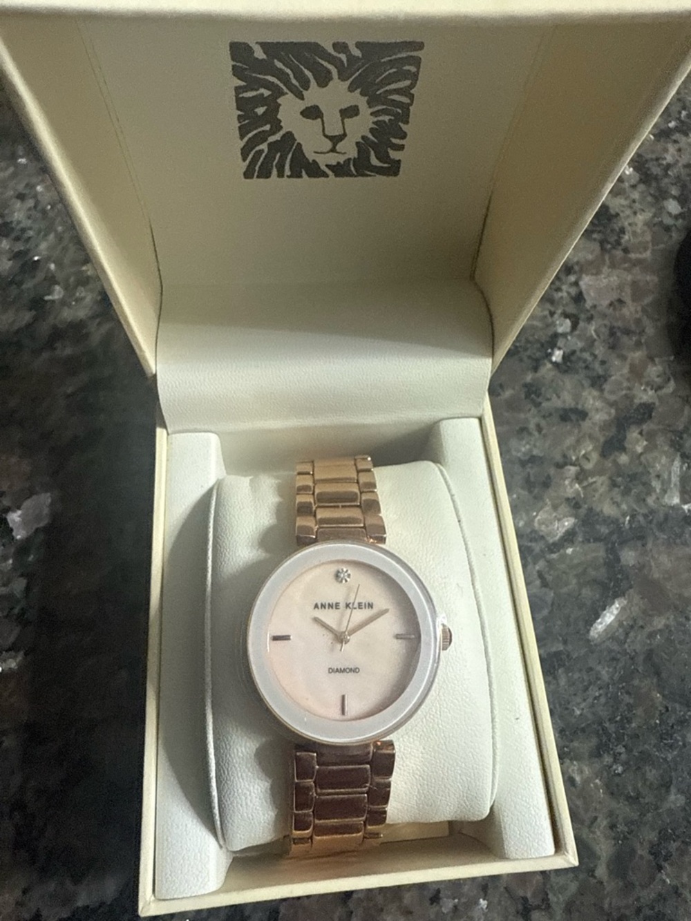 Anne Klein Rose Gold Tone Watch with Mother-of-Pearl Dial
